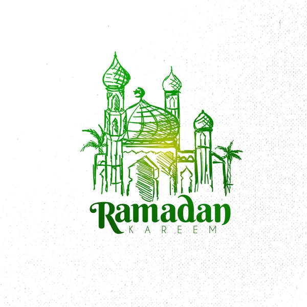 Carta de Ramadán dibujada a mano — Vector de stock