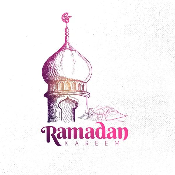 Carta de Ramadán dibujada a mano — Vector de stock