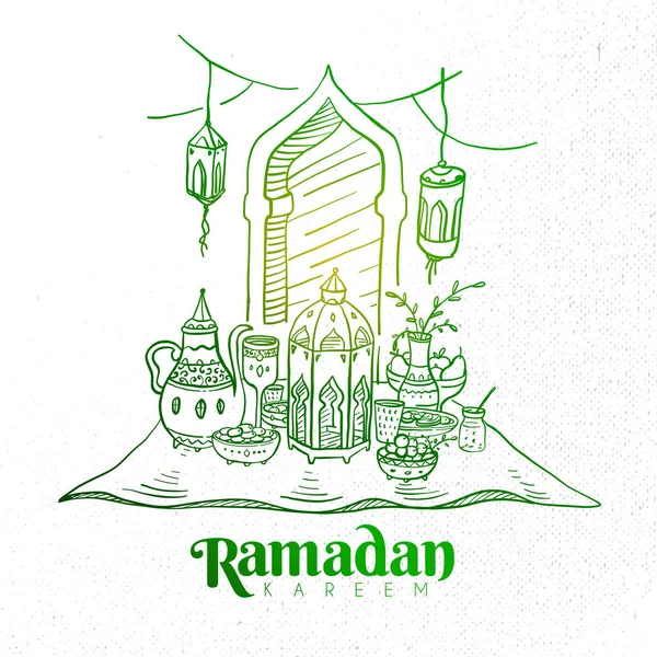 Hand drawn Ramadan card — Stock Vector