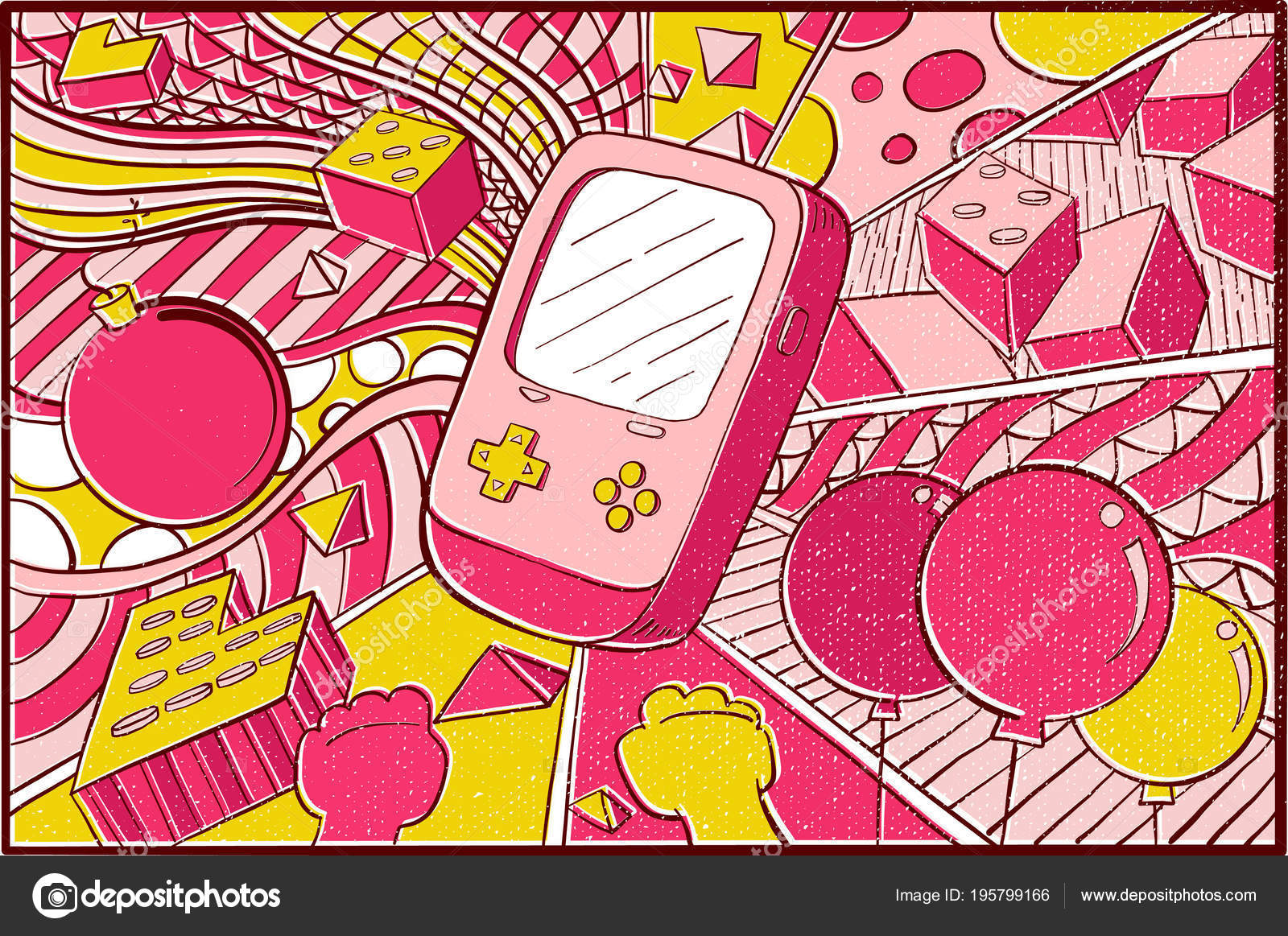 Hand Drawn Pop Art Wallpaper Mosaic Background Game Console Bomb Stock Vector Image by ©yugra #195799166 Hand Drawn Pop Art Wallpaper Mosaic Background Game Console Bomb Stock Vector Image by ©yugra #195799166