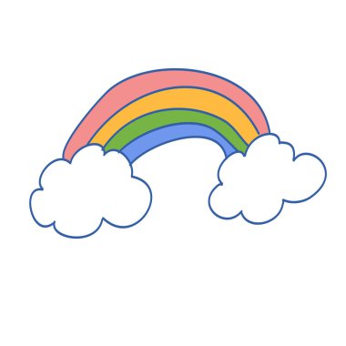 El çizimi Gökkuşağı Bulut Çizimi