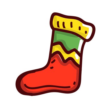 Noel Çorabı Süsleme Vektörü