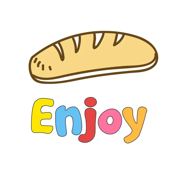 Bakery Doodle Illustration avec Enjoy Text — Image vectorielle