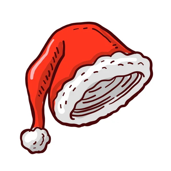 Chapeau de Père Noël Doodle vecteur — Image vectorielle