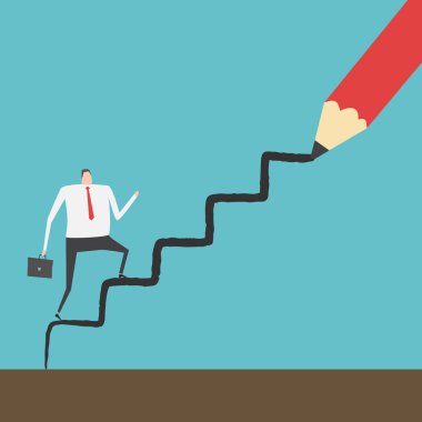 Kariyer katı yeşil zemin üzerine