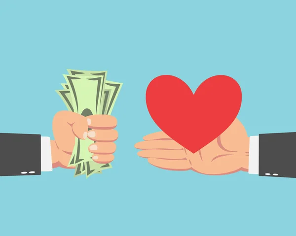 Επιχειρηματίας αγοράζοντας καρδιά — Διανυσματικό Αρχείο
