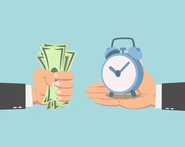 Empresario comprando un reloj — Vector de stock