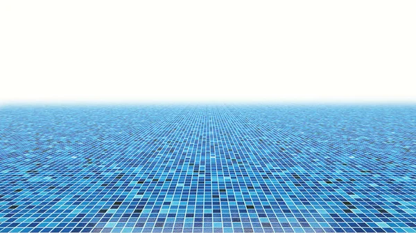 Blauwe tegel vloer fading in witte achtergrond 3D-rendering — Stockfoto