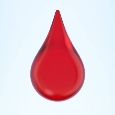 Bir damla kan beyaz arka plan üzerinde