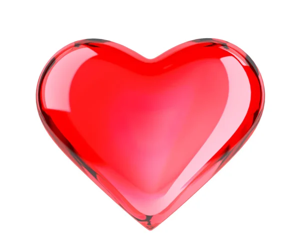 Red Glossy heart 3d rendering — Stock Photo, Image