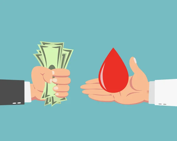 Empresário a comprar uma gota de sangue —  Vetores de Stock