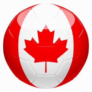 Futbol Futbol Kanada bayrağı 3d render