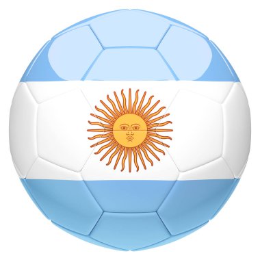 Futbol futbol Arjantin bayrağı 3d render