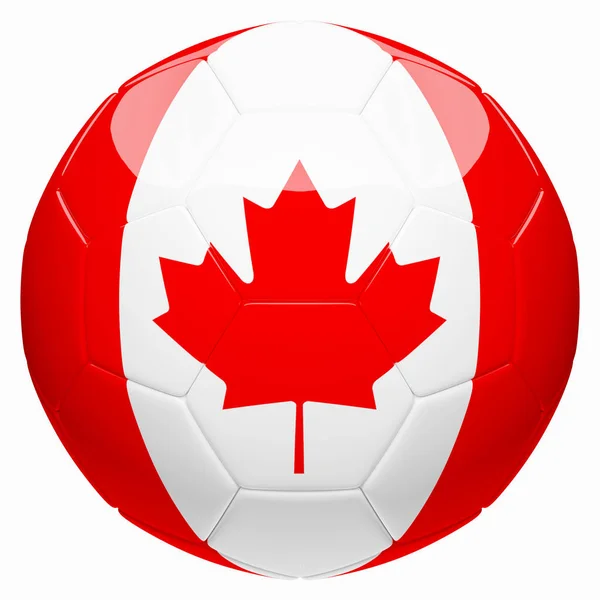 Fußball mit Kanada-Fahne 3D-Darstellung — Stockfoto