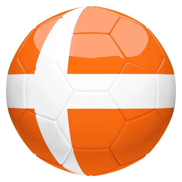 Soccer football with Netherlands orange flag 3d rendering — Stock Photo, Image