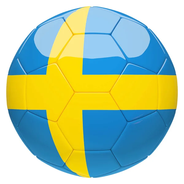 Soccer football with Sweden flag 3d rendering — Stock Photo, Image