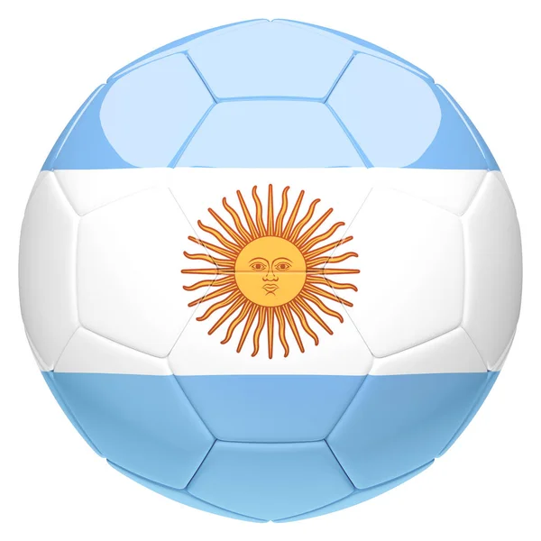 Soccer football with Argentina flag 3d rendering — Stock Photo, Image