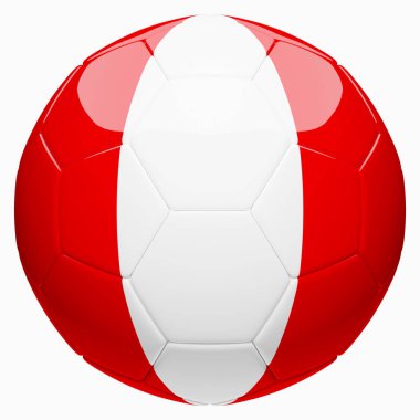 Futbol futbol bayrak 3d render ile Peru