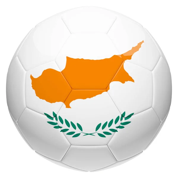 Soccer football with Cyprus flag 3d rendering — Stock Photo, Image