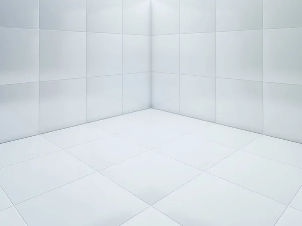 Beyaz karo zemin köşe 3d render