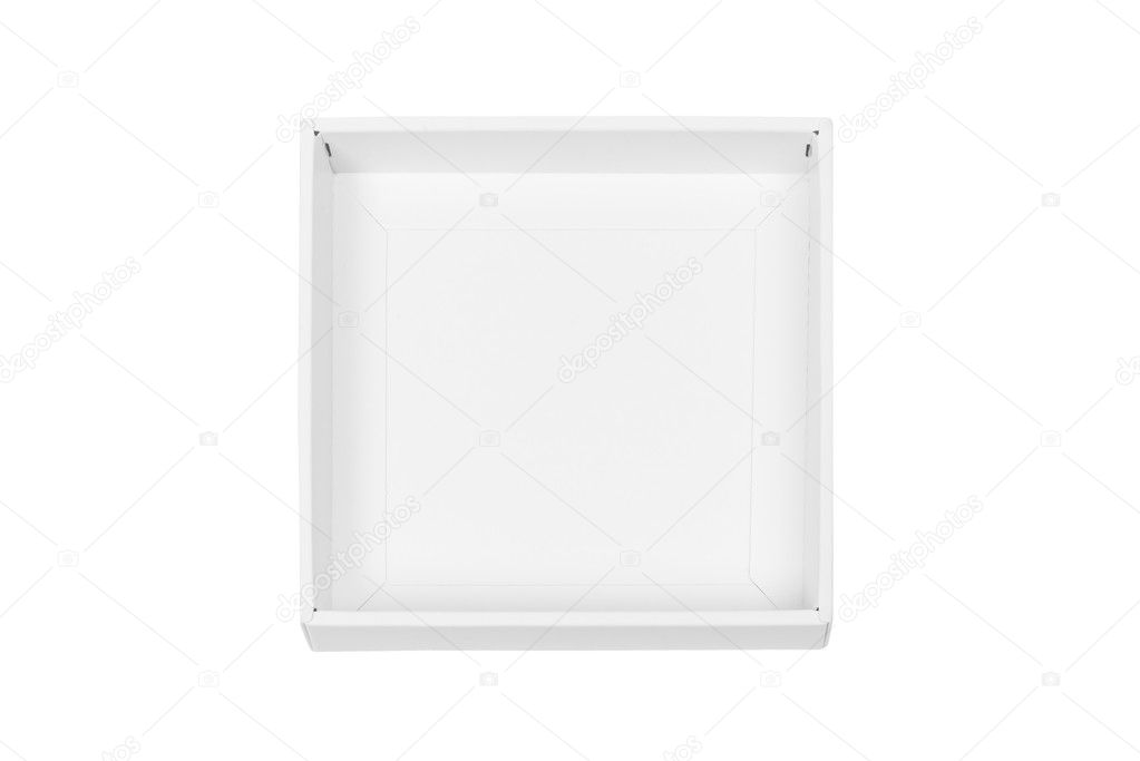 White tray or white paper package box isolated on White backgrou