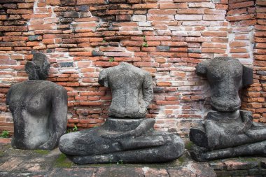 Buda heykelleri Wat Mahathat Tapınağı, Ayutthaya Histori harabe