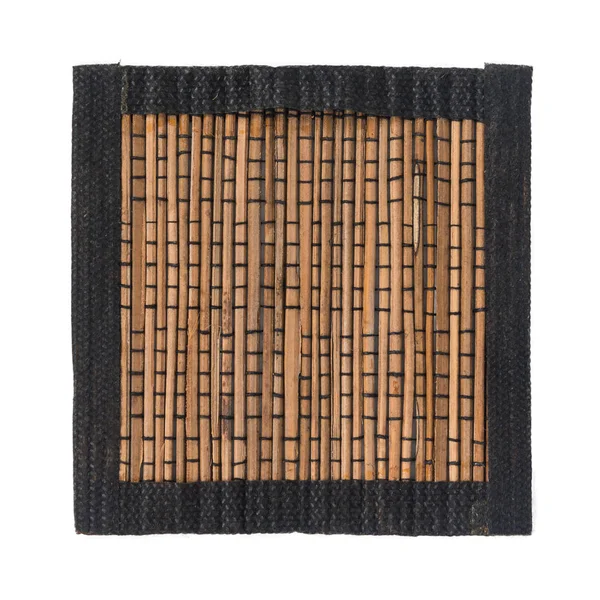 Tapete de palha de bambu marrom para fundo e textura, isolado em w — Fotografia de Stock