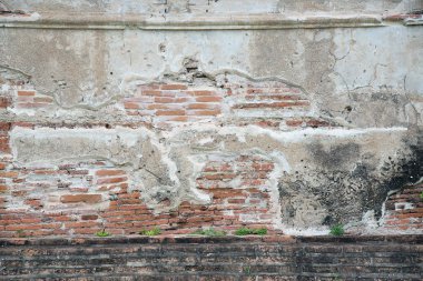 Antik eski kırmızı tuğla grunge duvar parçası arka plan, doku,