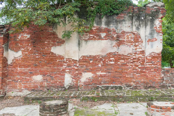 Antik eski kırmızı tuğla grunge duvar parçası arka plan, doku, — Stok fotoğraf
