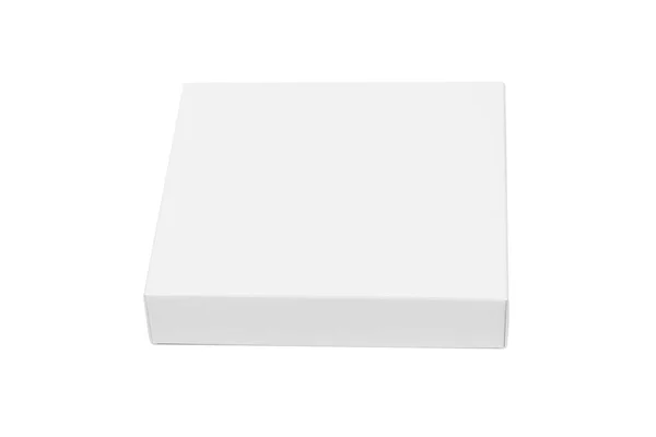 Vit bricka eller vitt papper paketet box isolerad på vit — Stockfoto