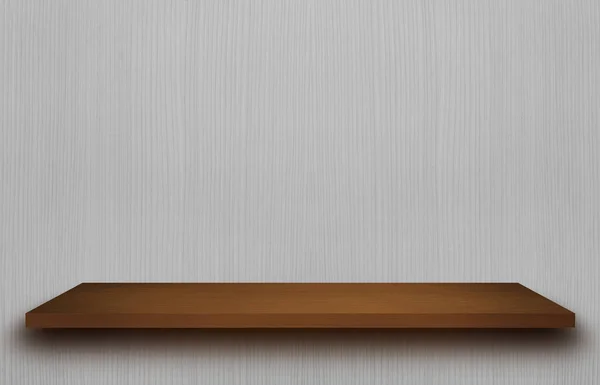 Top van houten planken op grijze Board hout achtergrond, leeg voor — Stockfoto