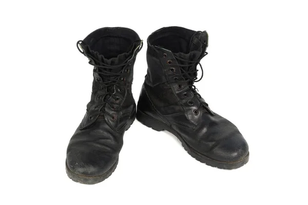 Svart bekämpa män boot, isolerad på vit bakgrund — Stockfoto