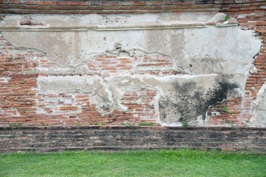 Antik eski kırmızı tuğla grunge duvar parçası arka plan, doku,