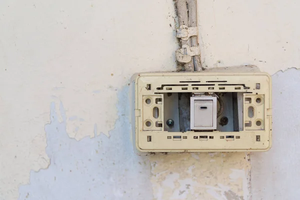 Close-up of old socket, electrical outlet. — Stock Photo, Image