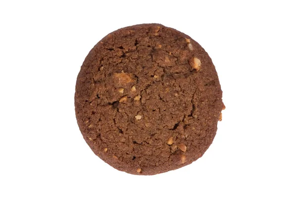 Biscoito de manteiga de castanha de caju de chocolate isolado no fundo branco — Fotografia de Stock