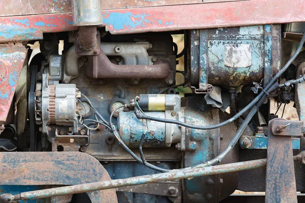 Systém auto Vintage motoru. Část starých dieselový motor těžkých tr — Stock fotografie