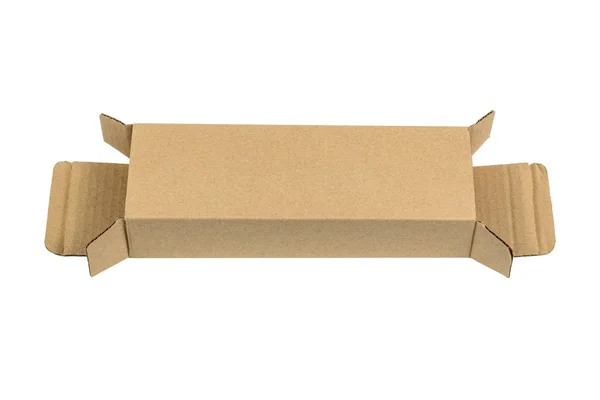 Package brown cardboard box for long items. Mockup, isolated — Stock Photo, Image