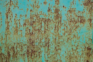 Yeşil boya metal bir plaka, arka plan peeling.