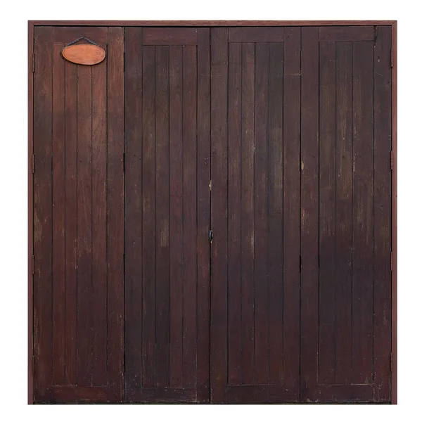 Puerta sencilla de madera grunge vieja aislada sobre fondo blanco — Foto de Stock