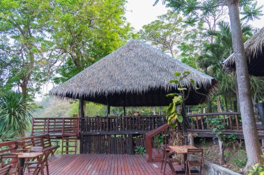 Ahşap masa ve sandalye yemek set woode, resort ve Bahçe,