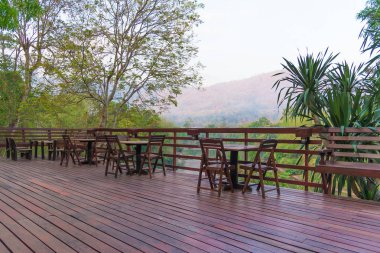 Ahşap masa ve sandalye yemek set woode, resort ve Bahçe,
