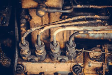 Vintage motor araba sistemi. Eski dizel motor ağır tr bölüm