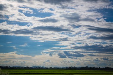 Derin mavi gökyüzü ve bulutlar, beyaz bulut.
