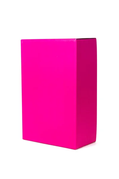 ピンク ボックスまたは白で隔離グリーン ペーパー パッケージ ボックス — ストック写真
