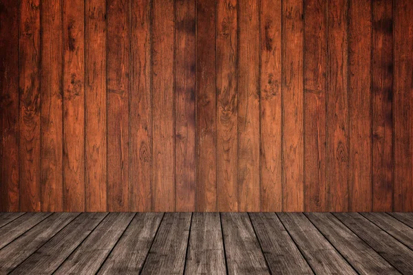 Wooden wall and floor in perspective view, grunge background. fo