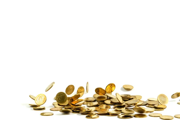 Hulló arany érme pénzt elszigetelt fehér háttér, üzleti központja Croy — Stock Fotó