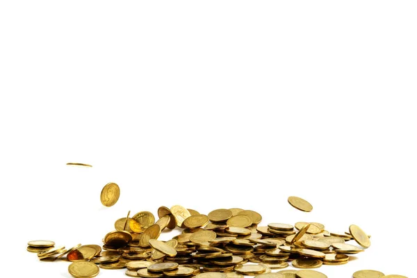 Hulló arany érme pénzt elszigetelt fehér háttér, üzleti központja Croy — Stock Fotó