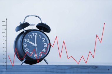 Siyah renk vintage çalar saat tablo Mali grafik, w