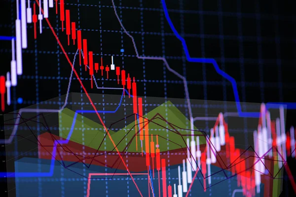 Candle stick graph chart with indicator showing bullish point or