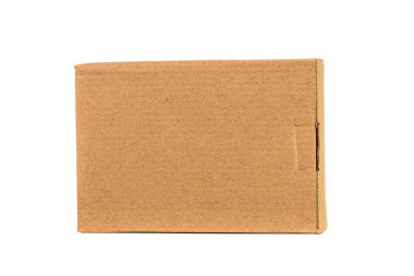 Kahverengi tepsi veya kahverengi kağıt paket ya da w izole karton kutu